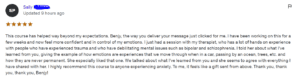 Benjy Sherer Coaching - Emotional Fitness and Anxiety Coach Testimonial Screenshot
