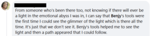 Benjy Sherer Coaching - Emotional Fitness and Anxiety Coach Testimonial Screenshot