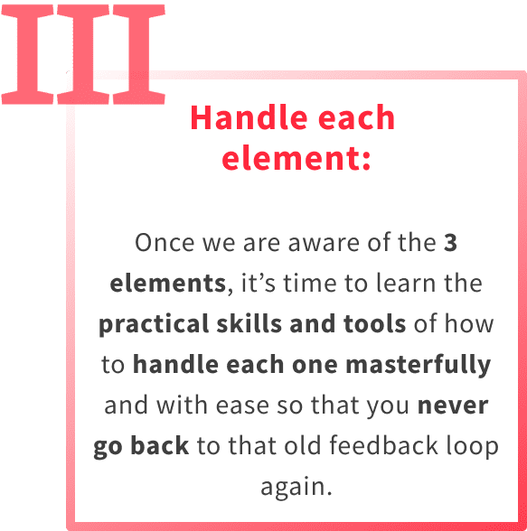 Step 3 of the anxiety relief program is developing skills to handle our thoughts, our emotions and our sensations separately.