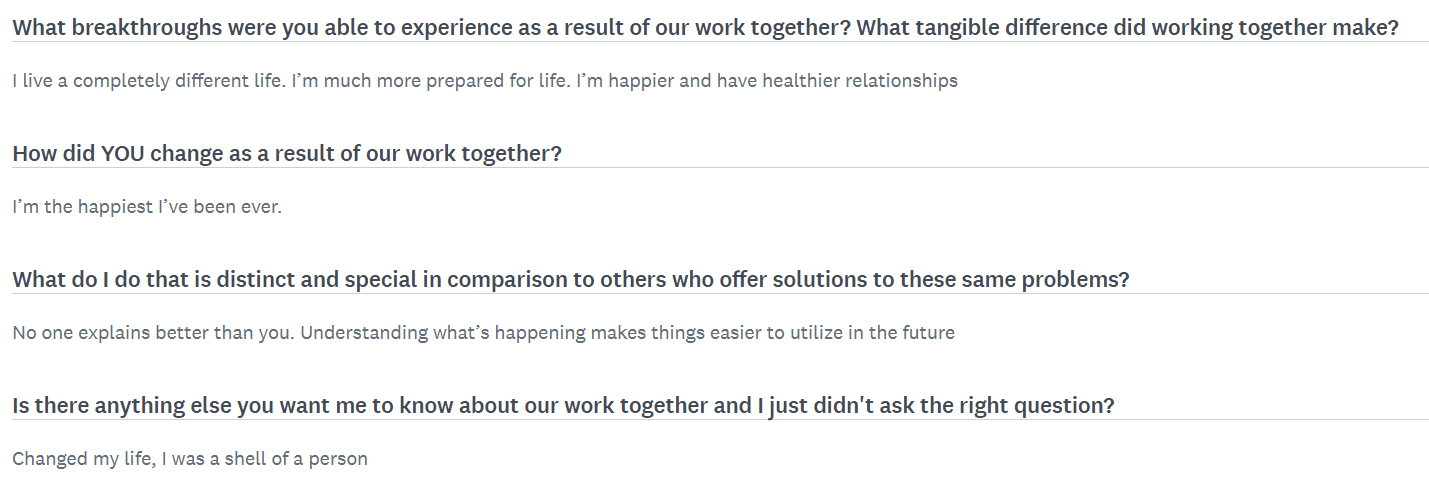 Testimonial from a client who conquered anxiety, fear & PTSD through Benjy Sherer’s coaching.