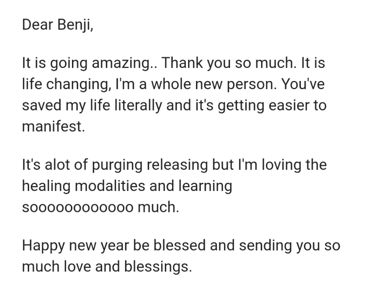 Testimonial from a client who found calm and emotional control through Benjy Sherer’s training.