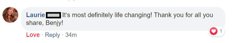 Client review stating Benjy Sherer's program provided lasting anxiety relief.