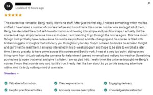 Benjy Sherer Coaching - Emotional Fitness Course Testimonial