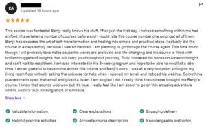 Benjy Sherer Coaching - Emotional Fitness Course Testimonial